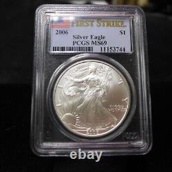 Lot of (10) 2004-2020 American Silver Eagles PCGS/NGC MS69