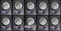 (Lot of 10) 2013 American Silver Eagles PCGS MS-70 First Strike -168768
