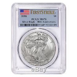 Lot of 10 2016 1 oz Silver American Eagle $1 Coin PCGS MS 70 First Strike 30