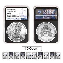 Lot of 10 2017 1 oz Silver American Eagle $1 Coin NGC MS 69 Early Releases Re