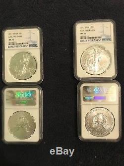 Lot of 10-2017 1 oz Silver American Eagle $1 Coin NGC MS 70 Early Releases