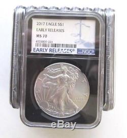Lot of 10 2017 American Silver Eagle $1 MS70 NGC Early Release