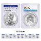 Lot of 10 2017-W 1 oz Silver American Eagle $1 Coin PCGS MS 69 First Strike W