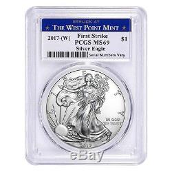 Lot of 10 2017-W 1 oz Silver American Eagle $1 Coin PCGS MS 69 First Strike W