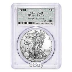 Lot of 10 2018 1 oz Silver American Eagle $1 Coin PCGS MS 70 FS (Doily)