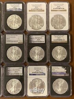 Lot of 18 2016 American Silver Eagles NGC MS 69 Assorted Labels