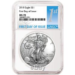 Lot of 20 2018 $1 American Silver Eagle NGC MS70 FDI First Label