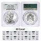 Lot of 20 2018 1 oz Silver American Eagle $1 Coin PCGS MS 69 FS (Doily)
