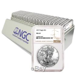 Lot of 20 2019 $1 American Silver Eagle NGC MS69 Brown with NGC Storage Box