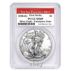 Lot of 20-2020 (S) 1 oz Silver American Eagle PCGS MS 69 FS (SF) Emergency Issue