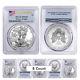 Lot of 5 2017 1 oz Silver American Eagle $1 Coin PCGS MS 69 First Strike Flag