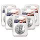 Lot of 5 2018 $1 American Silver Eagle NGC MS69 Flag ER Label