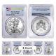 Lot of 5 2018 1 oz Silver American Eagle $1 Coin PCGS MS 69 FS (Flag Label)