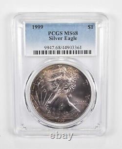 MS68 1999 American Silver Eagle PCGS Insane Tone! 0835