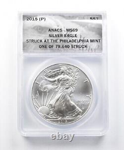 MS69 2015 (P) American Silver Eagle ANACS 1519