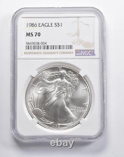 MS70 1986 American Silver Eagle NGC 2546