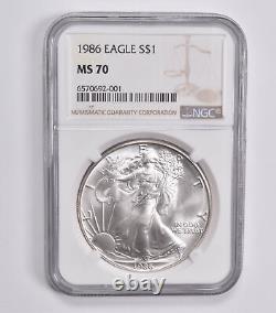 MS70 1986 American Silver Eagle NGC 3800