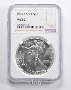 MS70 1987 American Silver Eagle NGC 2565