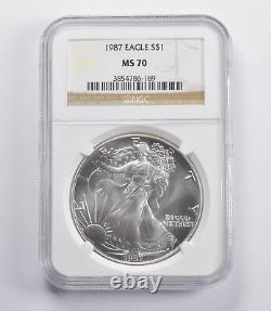 MS70 1987 American Silver Eagle NGC 2726