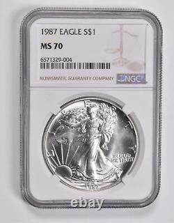 MS70 1987 American Silver Eagle NGC 3589