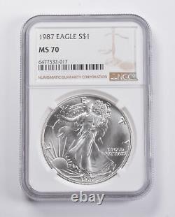 MS70 1987 American Silver Eagle NGC 4057