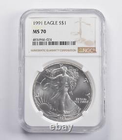 MS70 1991 American Silver Eagle NGC 2722