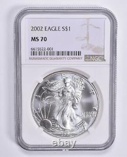 MS70 2002 American Silver Eagle NGC 1516