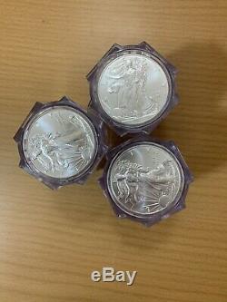 NGC GEM Uncirculated Sealed Roll(20) 2013 American Silver Eagles. 999 Fine MS65+