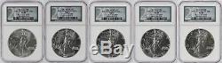 NGC MS69 1986-2005 Silver American Eagle 20th Collection Silver 20 Piece Set
