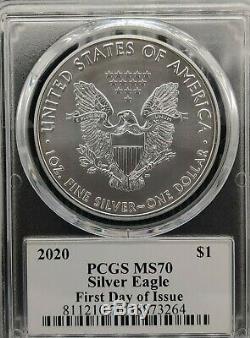 POP 250 2020 $1 American Silver Eagle PCGS MS70 Cleveland Sun First Day FDOI
