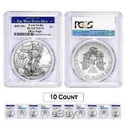 PRESALE Lot of 10 2017-W 1 oz Silver American Eagle $1 Coin PCGS MS 70 First