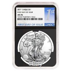 PRESALE Lot of 20 2017 1 oz Silver American Eagle $1 Coin NGC MS 70 First Da