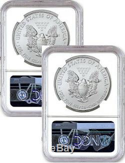 Pair of 2020 (P) $1 American Silver Eagles NGC MS70 / MS69 Emergency Production
