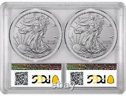 Pre-Sale 2021 2oz American Silver Eagles TWO Coin Set PCGS MS70 Same Eagle Label