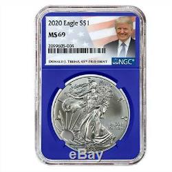 Presale 2020 $1 American Silver Eagle 3pc. Set NGC MS69 Trump Label Red White