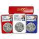 Presale 2020 $1 American Silver Eagle 3pc. Set NGC MS70 ER Trump Label Red Whi