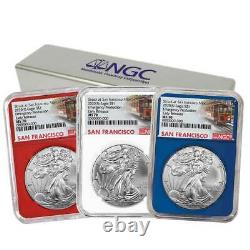 Presale 2020 (S) $1 American Silver Eagle 3pc. Set NGC MS70 Emergency Producti