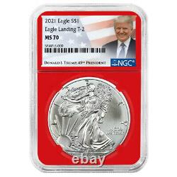 Presale 2021 $1 Type 2 American Silver Eagle 3 pc Set NGC MS70 Trump Label Red
