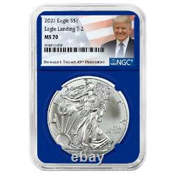 Presale 2021 $1 Type 2 American Silver Eagle 3 pc Set NGC MS70 Trump Label Red