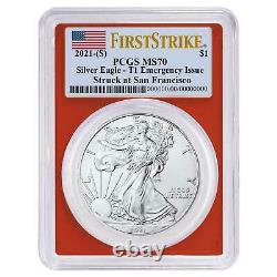 Presale 2021 (S) $1 American Silver Eagle 3pc. Set PCGS MS70 Emergency Product