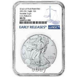 Presale 2021 (W) $1 American Silver Eagle 3pc. Set NGC MS70 Blue ER Label Red