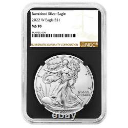 Presale 2022-W Burnished $1 American Silver Eagle NGC MS70 Brown Label Retro C