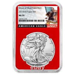 Presale 2023 (W) $1 American Silver Eagle 3pc Set NGC MS70 Black Label Red Whi