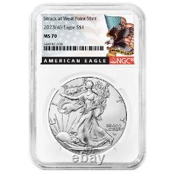 Presale 2023 (W) $1 American Silver Eagle 3pc Set NGC MS70 Black Label Red Whi