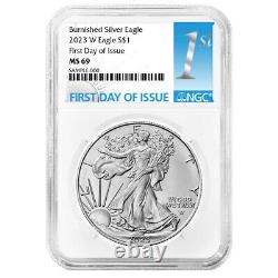 Presale 2023-W Burnished $1 American Silver Eagle NGC MS69 FDI First Label