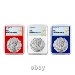 Presale 2024 $1 American Silver Eagle 3pc Set NGC MS69 ER West Point Star Labe