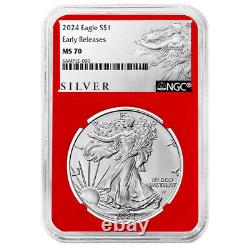 Presale 2024 $1 American Silver Eagle 3pc Set NGC MS70 ER ALS Label Red White