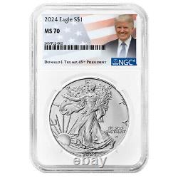 Presale 2024 $1 American Silver Eagle 3pc Set NGC MS70 Trump Label Red White B