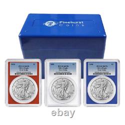 Presale 2024 $1 American Silver Eagle 3pc Set PCGS MS70 FS Blue Label Red Whit
