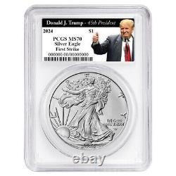 Presale 2024 $1 American Silver Eagle 3pc Set PCGS MS70 FS Trump 45th Presiden